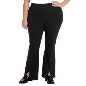 Ava & Viv Womens High-Rise Slim Straight Split Pants 1X